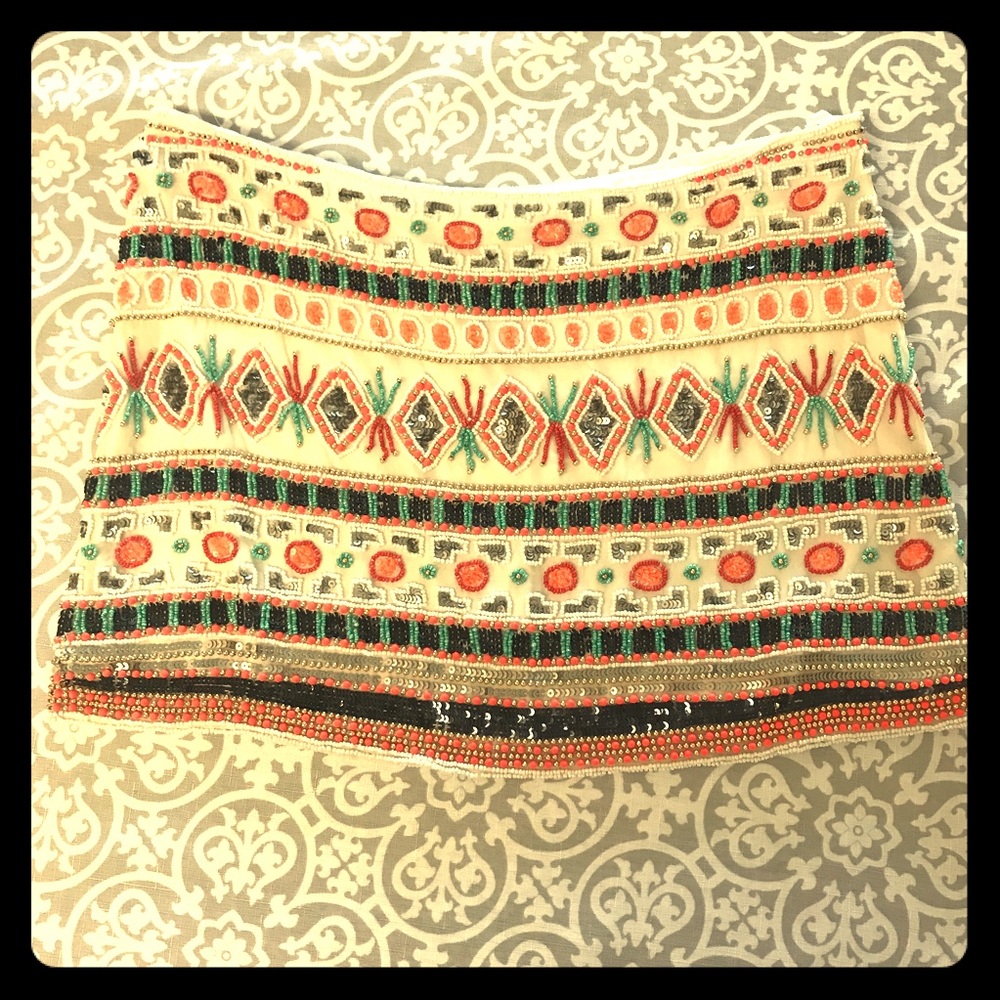 ⭐️HP⭐️NWT PARKER BEADED MINI SKIRT😲